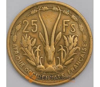 Монета Французская Западная Африка 25 франков 1956 КМ7 F арт. 28257