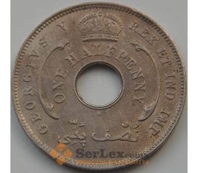 Монета Британская Западная Африка Нигерия 1/2 пенни 1911 КМ6 VF арт. 7409