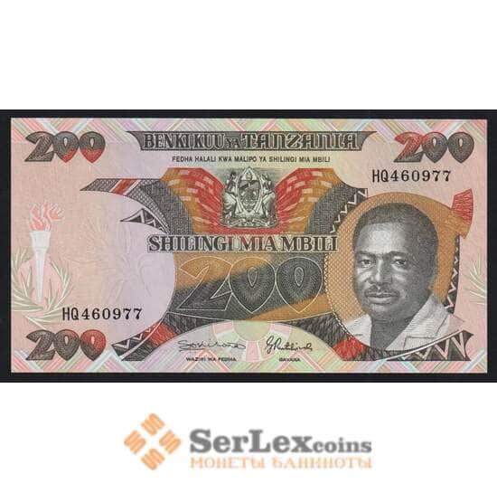 Танзания 200 шиллингов 1992 Р20 UNC арт. 52294
