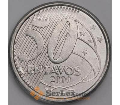 Монета Бразилия 50 сентаво 2009 КМ651а AU арт. 40686