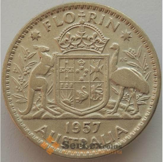 Австралия 1 флорин 1957 КМ60 VF Серебро Елизавета II (J05.19) арт. 17214