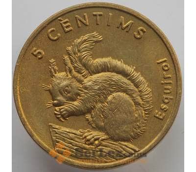 Монета Андорра 5 сантимов 2002 КМ180 UNC арт. 14613