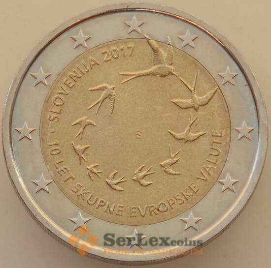 Словения 2 евро 2017 10 лет евро в Словении UNC (НВВ) арт. 13374 Словения 2 евро 2017 10 лет евро в Словении UNC (НВВ) арт. 13374