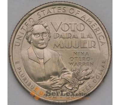 Монета США 25 центов 2022 P №4 Женщины Аделина Отеро-Уоррен арт. 37558