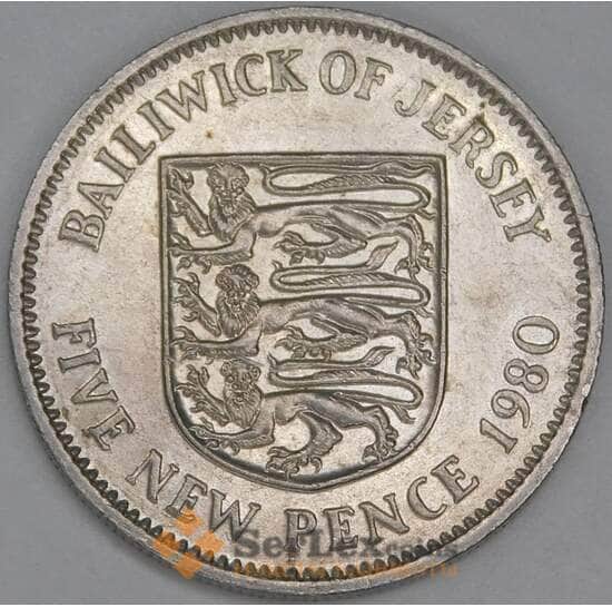 Джерси 5 новых пенсов 1980 КМ32 XF арт. 54928 Джерси 5 новых пенсов 1980 КМ32 XF арт. 54928