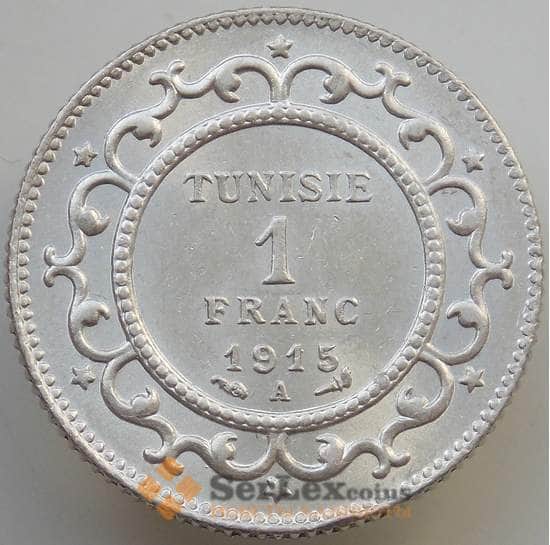 Тунис 1 франк 1915 КМ238 UNC арт. 14140