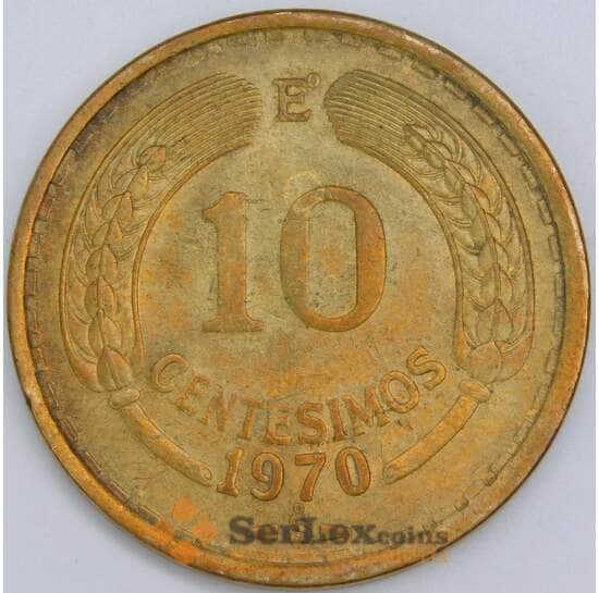 Чили 10 сентесимо 1970 КМ191 XF-AU арт. 57592
