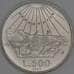 Италия 500 лир 1965 КМ100 UNC Данте Алигьери арт. 49695