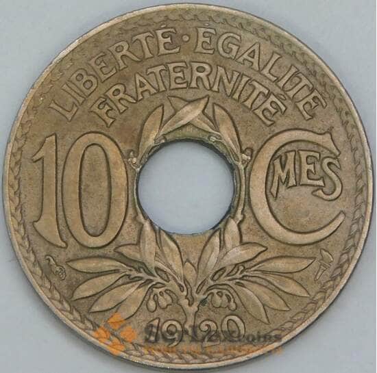 Франция 10 сантимов 1920 КМ866а AU арт. 56910 Франция 10 сантимов 1920 КМ866а AU арт. 56910