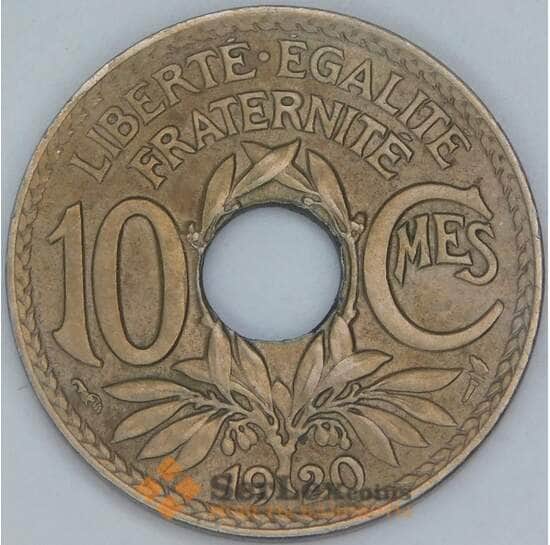 Франция 10 сантимов 1920 КМ866а AU арт. 56910 Франция 10 сантимов 1920 КМ866а AU арт. 56910