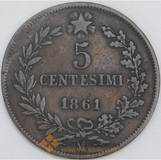 Италия 5 чентезимо 1861 M КМ3 F арт. 56604