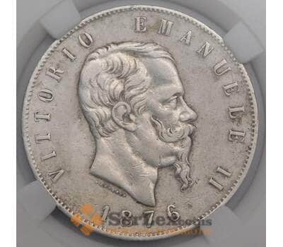 Монета Италия 5 лир 1876 КМ8 VF+ Виктор Эммануил II арт. 40414