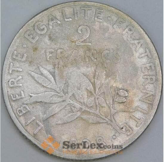 Франция 2 франка 1898 КМ845 VG арт. 56987
