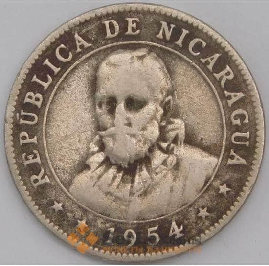 Никарагуа монета 10 сентаво 1954 КМ17.1 VG арт. 44806