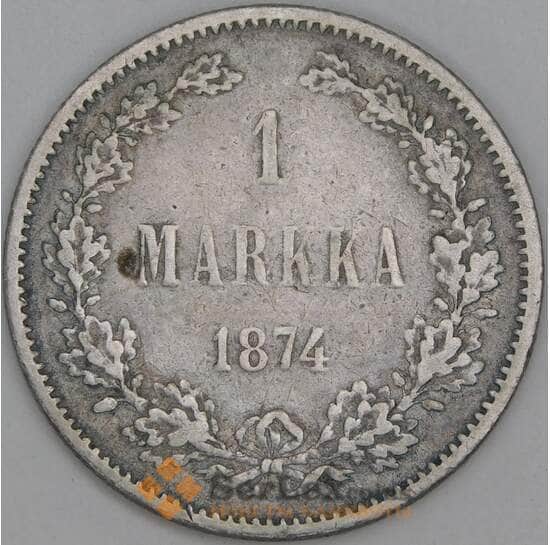 Русская Финляндия 1 марка 1874 КМ3.2 F арт. 54934