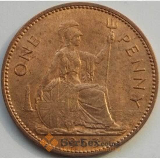 Великобритания 1 пенни 1953 КМ883 AU арт. С03413