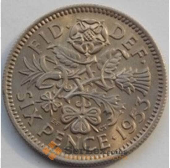 Великобритания 6 пенсов 1953 КМ889 UNC арт. С03417