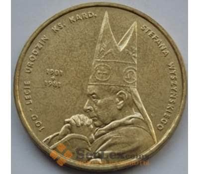 Монета Польша 2 злотых 2001 Y418 aUNC Стефан Вышинский арт. С03427