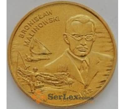 Монета Польша 2 злотых 2002 Y431 UNC Бронислав Малиновский арт. С03433