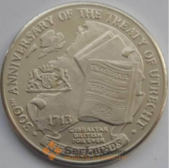 Гибралтар 3 фунта 2013 UNC Утрехтский договор арт. С03482