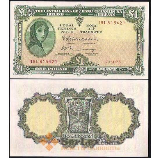 Ирландия 1 фунт 1975 UNC №64 арт. В00793