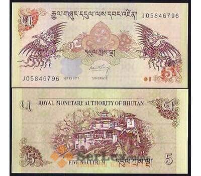 Банкнота Бутан 5 Нгултрум 2011 Р28 UNC  арт. В01000