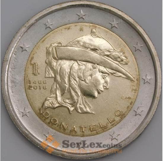 Италия монета 2 евро 2016 КМ393 Донателло UNC арт. С03506