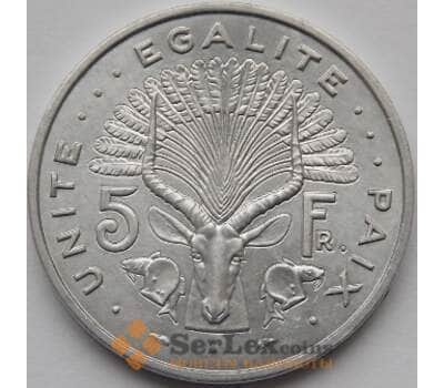 Монета Джибути 5 франков 1991 КМ22 UNC арт. С03547