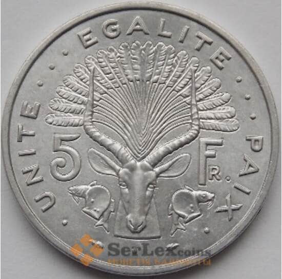 Джибути 5 франков 1991 КМ22 UNC арт. С03547