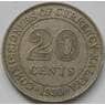Малайя 20 центов 1950 КМ9 XF арт. С03578