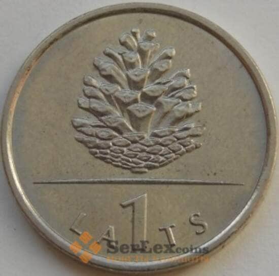 Латвия 1 лат монета 2006 КМ74 XF Шишка арт. С03597