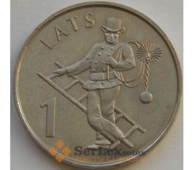 Монета Латвия 1 лат 2008 КМ107 XF Трубочист арт. С03601
