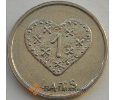 Монета Латвия 1 лат 2011 КМ127 XF Пряник Сердце арт. С03608