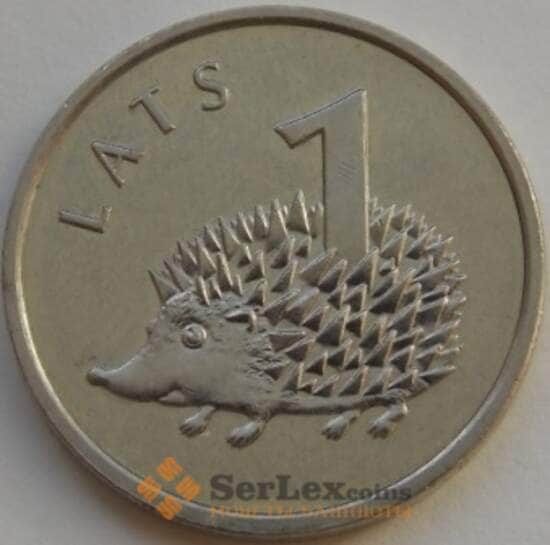 Латвия 1 лат 2012 КМ135 XF Ежик арт. С03609