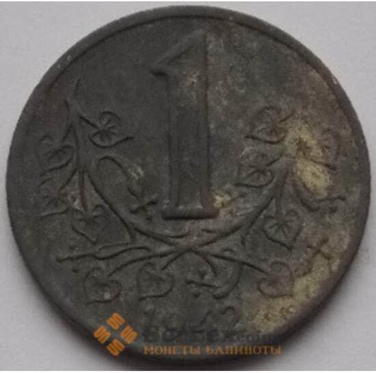Богемия и Моравия 1 крона 1942 КМ4 XF- арт. С03668