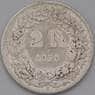 Швейцария 2 франка 1878 КМ21 F арт. 38352