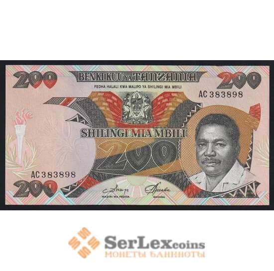 Танзания 200 шиллингов 1986 Р18а UNC арт. 52292