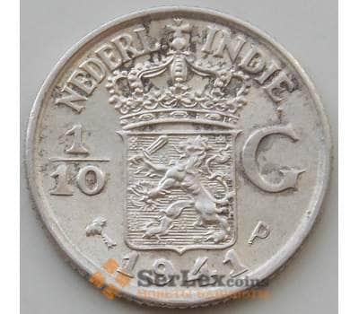 Монета Нидерландская Восточная Индия 1/10 гульдена 1941 P КМ318 AU арт. 14594