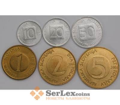 Словения набор монет 10 20 50 стотинов 1 2 5 толаров (6 шт.) 1992-2000 aUNC арт. 42332