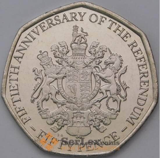 Гибралтар 50 пенсов 2017 UC116 UNC 50 лет референдуму арт. 37244