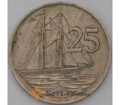 Монета Каймановы острова 25 центов 1972 КМ4 VF арт. 23984