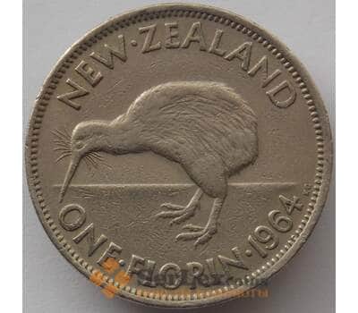 Монета Новая Зеландия 1 флорин 1964 КМ28.2 VF арт. 17256