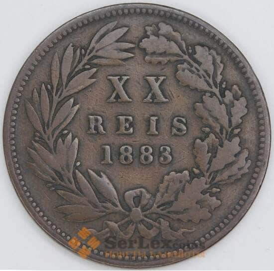 Португалия 20 реалов 1883 КМ527 VG арт. 56236