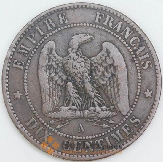 Франция 10 сантимов 1854 A КМ771 VF арт. 56463 Франция 10 сантимов 1854 A КМ771 VF арт. 56463