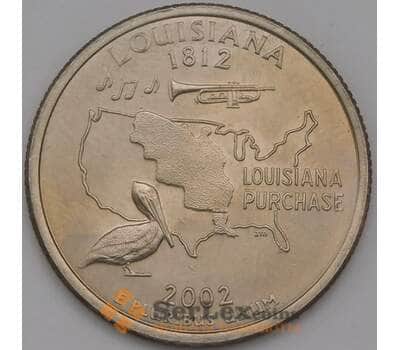 Монета США 25 центов 2002 D КМ333 UNC Луизиана арт. 38167