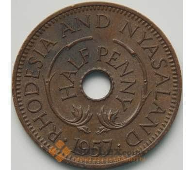 Монета Родезия и Ньясаленд 1/2 пенни 1957 КМ1 XF арт. 7319