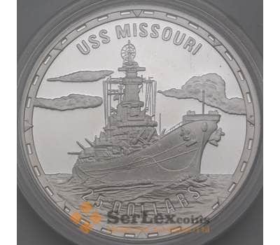Монета Соломоновы острова 25 долларов 2005 Proof корабль USS Миссури арт. 28621