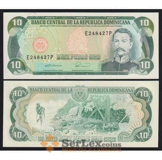 Доминиканская Доминикана республика 10 песо 1990 Р132 UNC арт. 53950