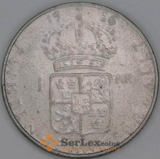 Швеция 1 крона 1956 КМ826 VF арт. 53730