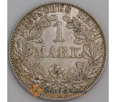 Германия монета 1 марка 1909 А КМ14 AU арт. 47665